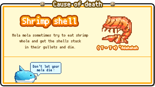 Cause of death: Shrimp shell