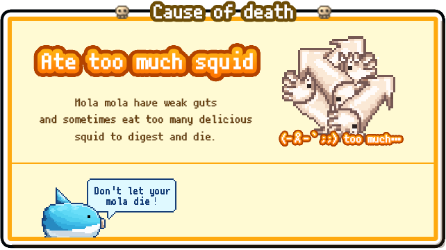 Cause of death: Ate too much squid